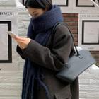 Trapezoid Cowhide Shoulder Bag