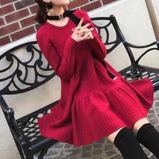 Ruffle Trim Knit Mini Skirt