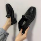 Square-toe Faux Leather Loafers