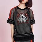 Embroidered Mesh Short-sleeve T-shirt