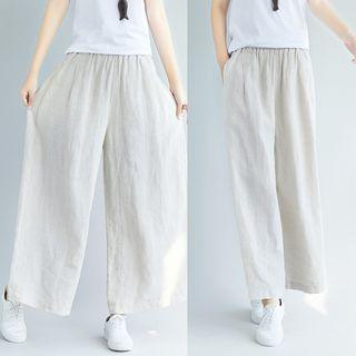 Crop Wide Leg Pants Off-white - One Size