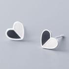 925 Sterling Silver Heart Earring 1 Pair - One Size