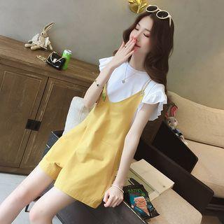 Set: Short-sleeve T-shirt + Chained Strappy Jumper Shorts