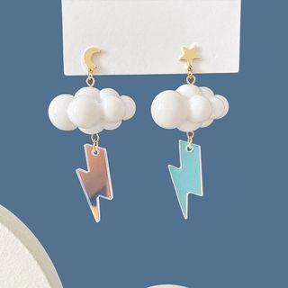 Lightning Cloud Acrylic Asymmetrical Dangle Earring