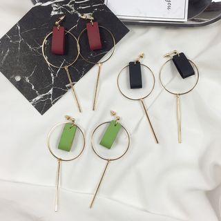 Leather Hoop Threader Earrings