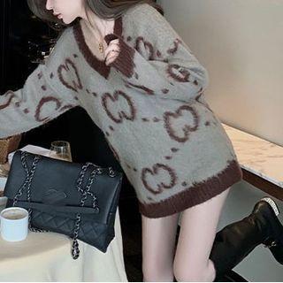 Print Mohair Sweater