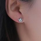 925 Sterling Silver Flower Earring 1 Pair - Flower Earring - One Size
