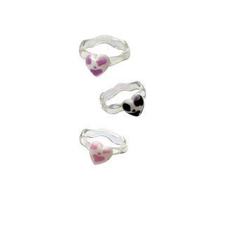 Milk Cow Print Plastic Ring