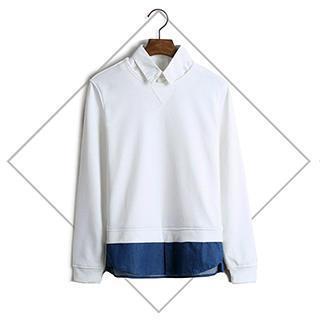 Inset Shirt Pullover