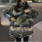 Stand-collar Padded Jacket With Crossbody Bag
