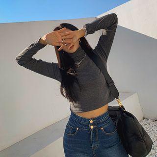 High-neck Slim-fit Crop Top