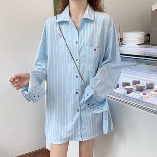 Ant Embroidered Striped Shirt