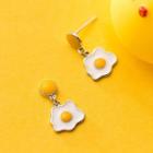 925 Sterling Silver Fried Egg Dangle Earring 1 Pair - S925 Sterling Silver - As Shown In Figure - One Size