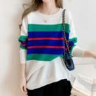 Long Sleeve Round Neck Striped Sweater