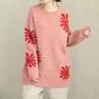 Floral Sweater As Shown In Figure - One Size