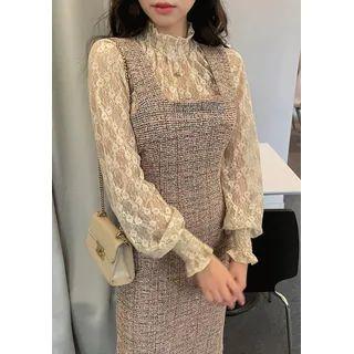 Frilled Sheer Lace Blouse