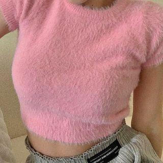 Knitted Plain Cropped Top
