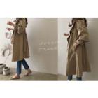 Flap-detail A-line Trench Coat With Sash