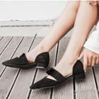 Pointy Toe Bow Accent Flat Sandals