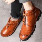 Genuine Leather Front-zip Shoes