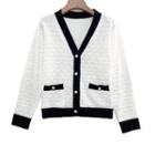 Long Sleeve Wave Pattern Buttoned Cardigan
