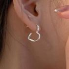 Hollow Heart Earring 1 Pc - With Earring Back - Silver - One Size