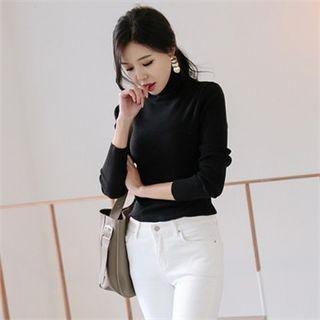 High-neck Slim-fit Knit Top