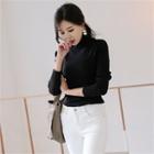 High-neck Slim-fit Knit Top