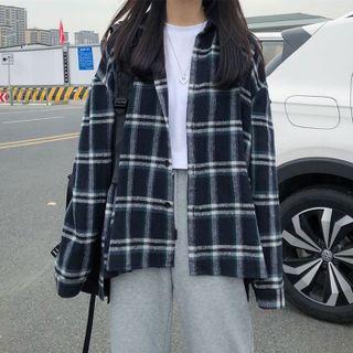 Plaid Fleece-lining Shirt