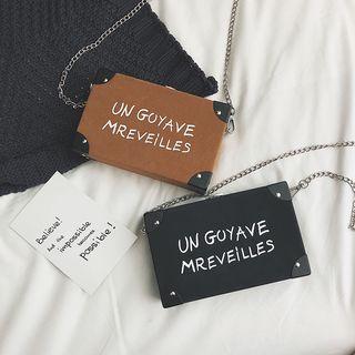 Chain Strap Lettering Box Crossbody Bag