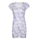 Floral Short-sleeve Mini Bodycon Dress