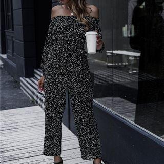 Cold Shoulder Long-sleeve Jumpsuit