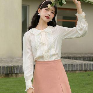 Bow-neck Pintuck Blouse