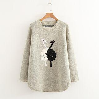 Swan Embroidery Sweater