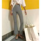 Striped Boot-cut Pants As Figure - One Size