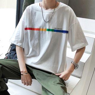 Rainbow-print Short-sleeve Top