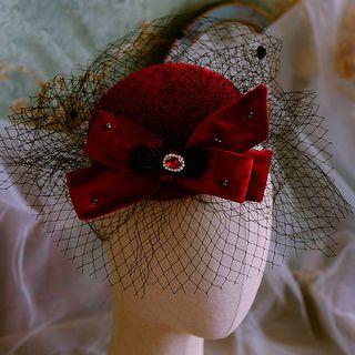 Wedding Mesh Hair Clip / Headpiece / Dangle Earring