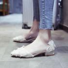 Fringed Accent Clear Panel Dorsay Flats