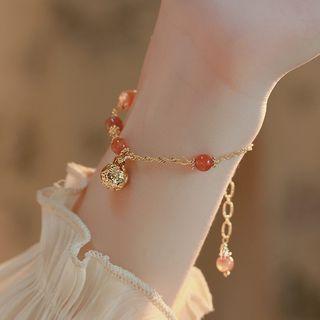Bead Bracelet Red & Gold - One Size