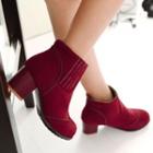 Chunky-heel Round-toe Ankle Boots