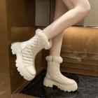 Quilted Platform Block Heel Short Boots