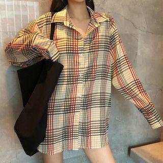 Plaid Shirt Black & Red Plaid - Beige - One Size