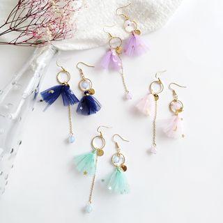 Non-matching Lace Faux Crystal Dangle Earring