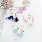 Non-matching Lace Faux Crystal Dangle Earring