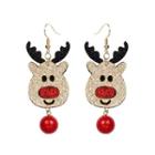 Deer Drop Earring Gold & Red - One Size