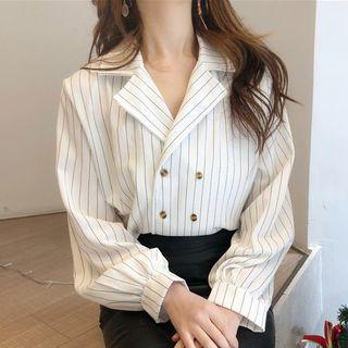 Pinstriped Double Breasted Blouse