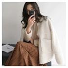 Round-neck Fuax-shearling Jacket