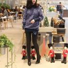 Slit-hem Glittered Knit Top