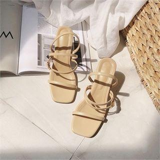 Strappy Wood-heel Mules
