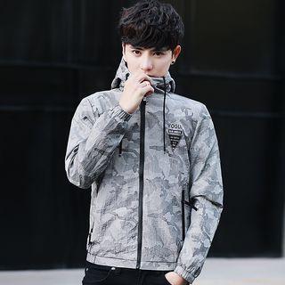 Printed Camo Hooded Jacket
